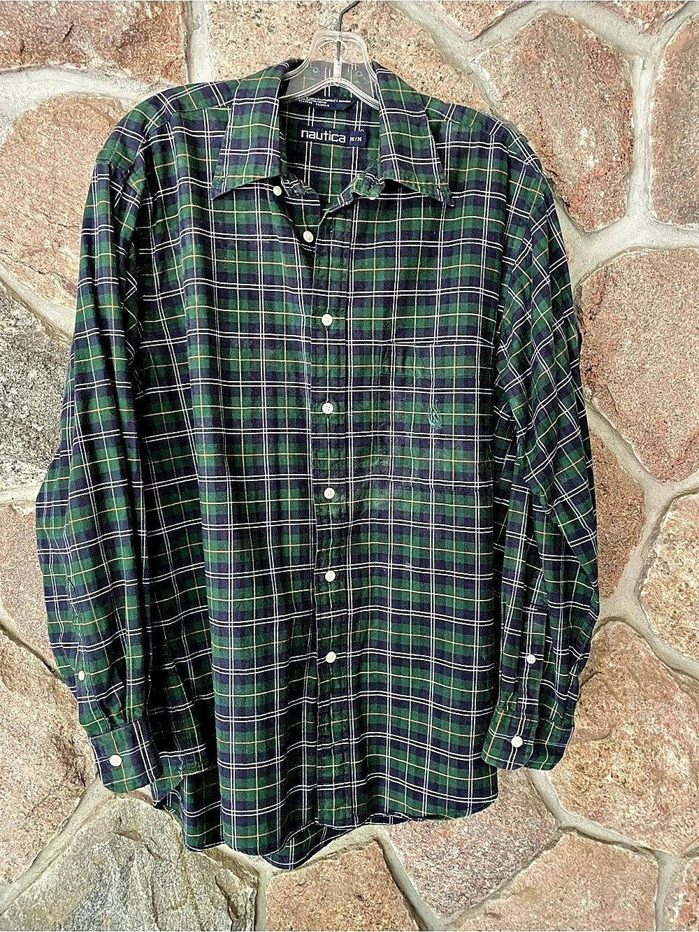 Nautica Men's Plaid Cotton Shirt Size Medium